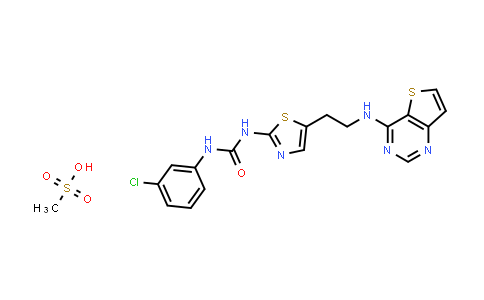 N-(3-Chlorophenyl)-N'-[5-[2-(thieno[3,2-d]pyrimidin-4-ylamino)ethyl]-2-thiazolyl]urea methanesulfonate (1:1)