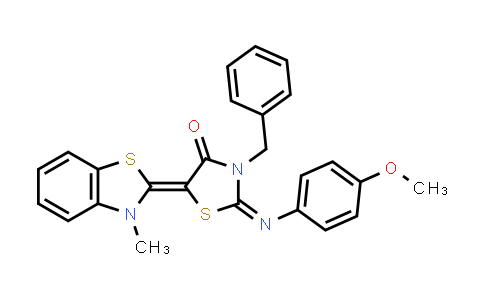 (2E,5E)-3-benzyl-2-(4-methoxyphenylimino)-5-(3-methylbenzo[d]thiazol-2(3H)-ylidene)thiazolidin-4-one