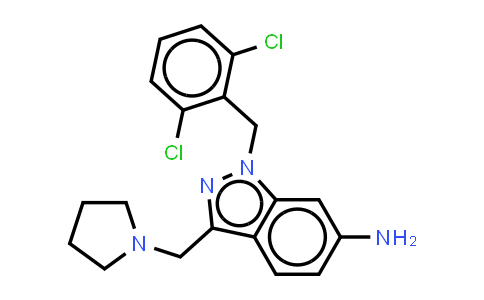 1H-Indazol-6-amine,1-[(2,6-dichlorophenyl)methyl]-3-(1-pyrrolidinylmethyl)-