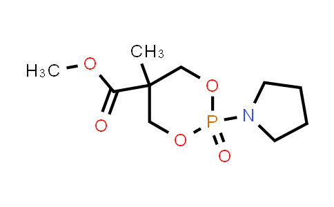 5-methyl-2-oxo-2-(1-pyrrolidinyl)-1,3,2$l^{5}-dioxaphosphorinane-5-carboxylic acid methyl ester