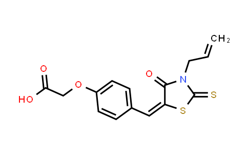 2-[4-[(E)-(4-oxo-3-prop-2-enyl-2-sulfanylidene-5-thiazolidinylidene)methyl]phenoxy]acetic acid