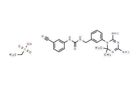 1-(3-cyanophenyl)-3-[[3-(4,6-diamino-2,2-dimethyl-1,3,5-triazin-1-yl)phenyl]methyl]urea; ethanesulfonic acid