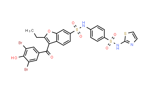 3-(3,5-Dibromo-4-hydroxybenzoyl)-2-ethyl-N-[4-[(2-thiazolylamino)sulfonyl]phenyl]-6-benzofuransulfonamide