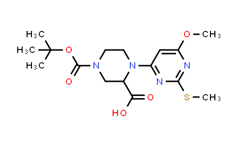 4-(tert-Butoxycarbonyl)-1-(6-methoxy-2-(methylthio)pyrimidin-4-yl)piperazine-2-carboxylic acid