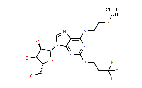 (2R,3S,4R,5R)-2-(Hydroxymethyl)-5-(6-((2-(methylthio)ethyl)amino)-2-((3,3,3-trifluoropropyl)thio)-9H-purin-9-yl)tetrahydrofuran-3,4-diol