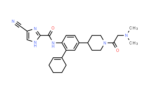 4-Cyano-N-(5-(1-(2-(dimethylamino)acetyl)piperidin-4-yl)-2',3',4',5'-tetrahydro-[1,1'-biphenyl]-2-yl)-1H-imidazole-2-carboxamide