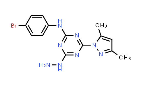 N-(4-Bromophenyl)-4-(3,5-dimethyl-1H-pyrazol-1-yl)-6-hydrazinyl-1,3,5-triazin-2-amine